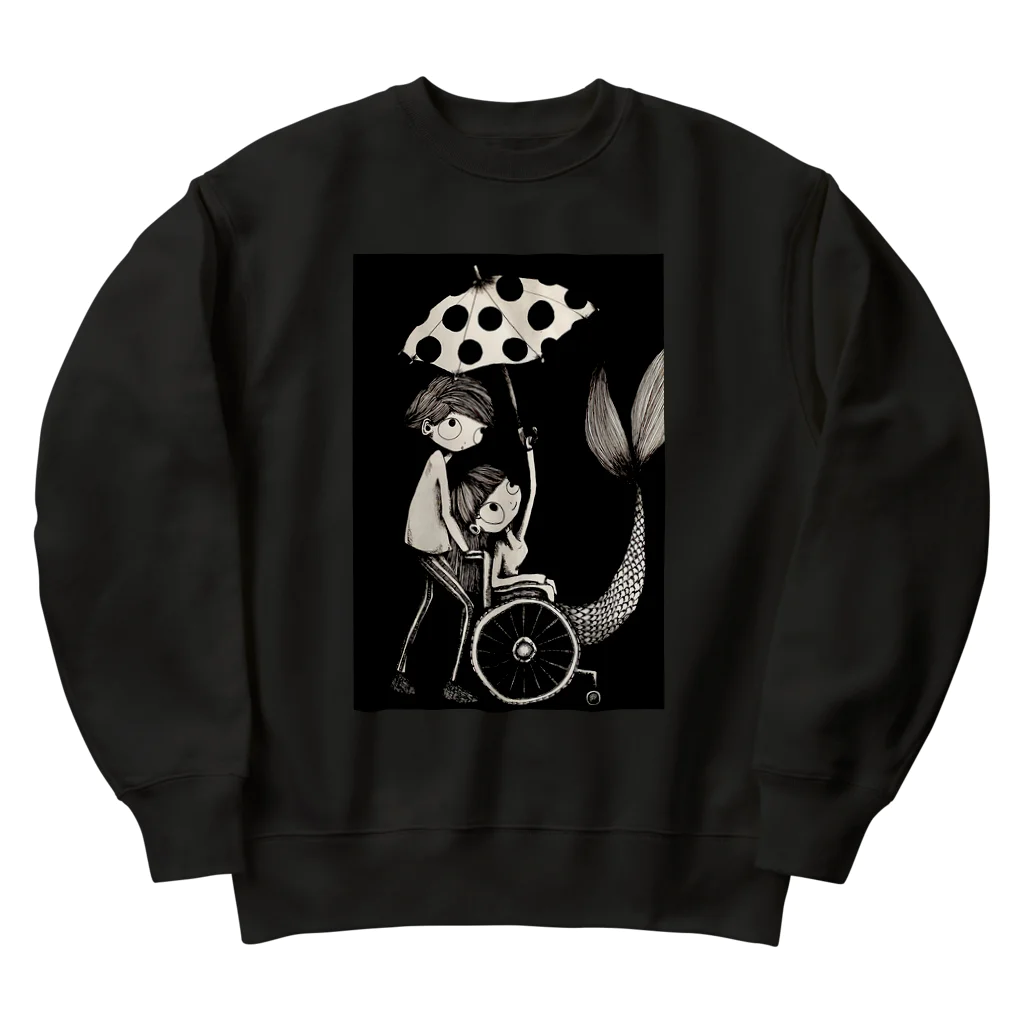 mermaidの雨の日の人魚 Heavyweight Crew Neck Sweatshirt