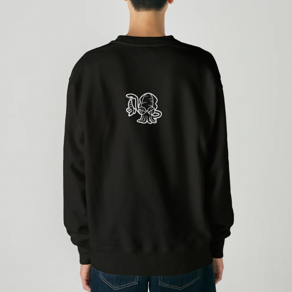 イカぽんちのモノクロぽんち Heavyweight Crew Neck Sweatshirt