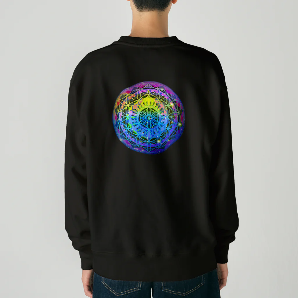 💖宇宙整体♪🌈♪こころからだチャンネル♪💖のFlower of Life STAR rights Heavyweight Crew Neck Sweatshirt