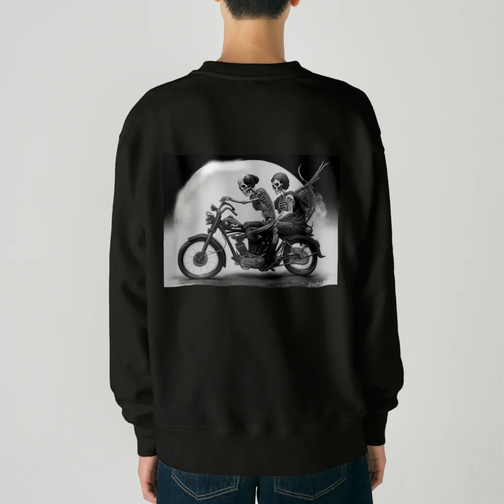 Skull sectionのバイクとガイコツ（黒メイン） ヘビーウェイトスウェット