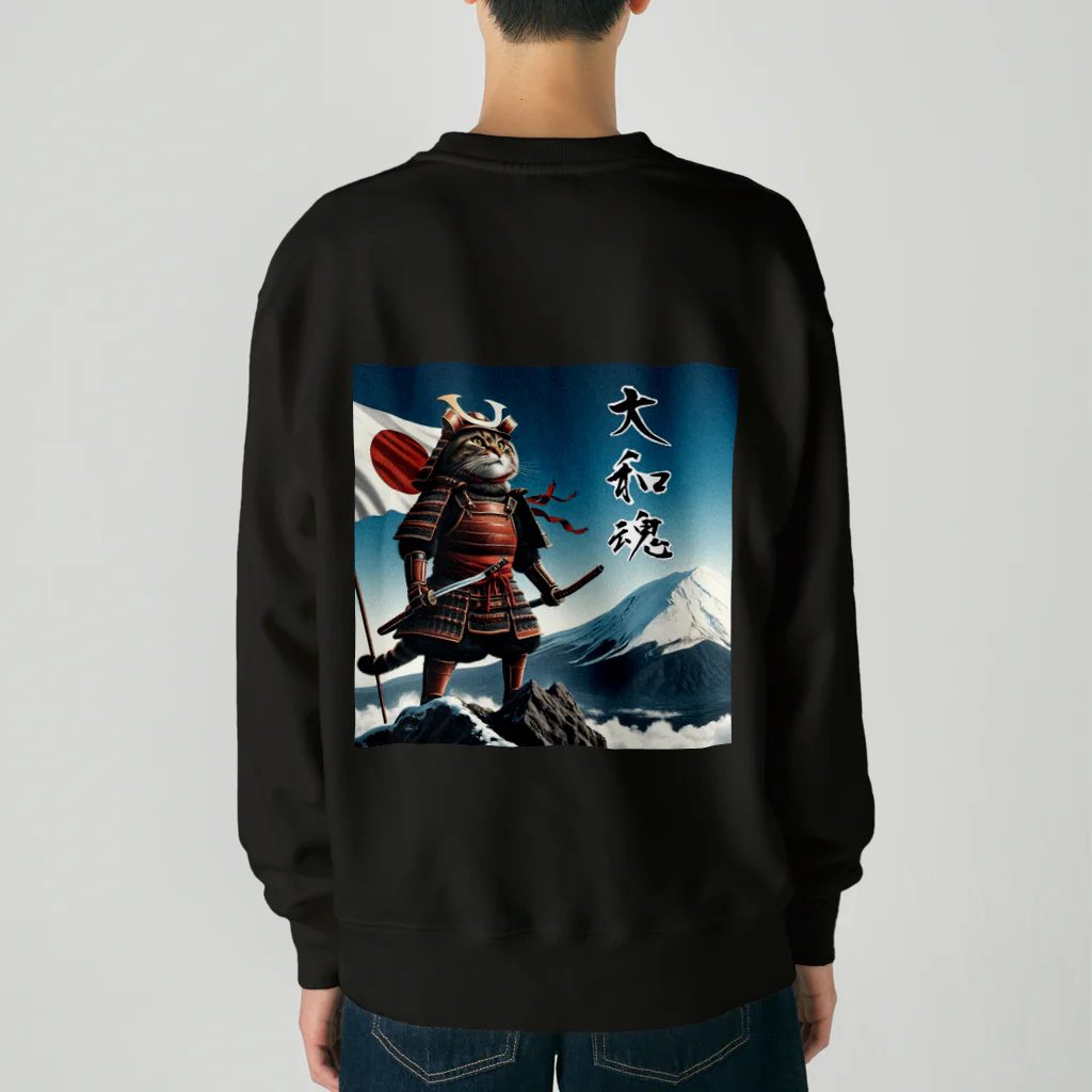 猫好き Japanの大和魂ねこ Heavyweight Crew Neck Sweatshirt