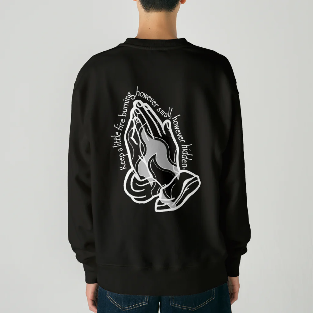 293 hu-ku-miの炎と祈りの手 Heavyweight Crew Neck Sweatshirt