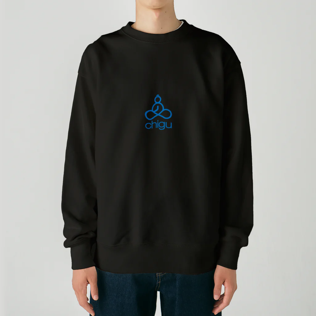 Buddha Heroes & chiguのchigu_blue_v Heavyweight Crew Neck Sweatshirt