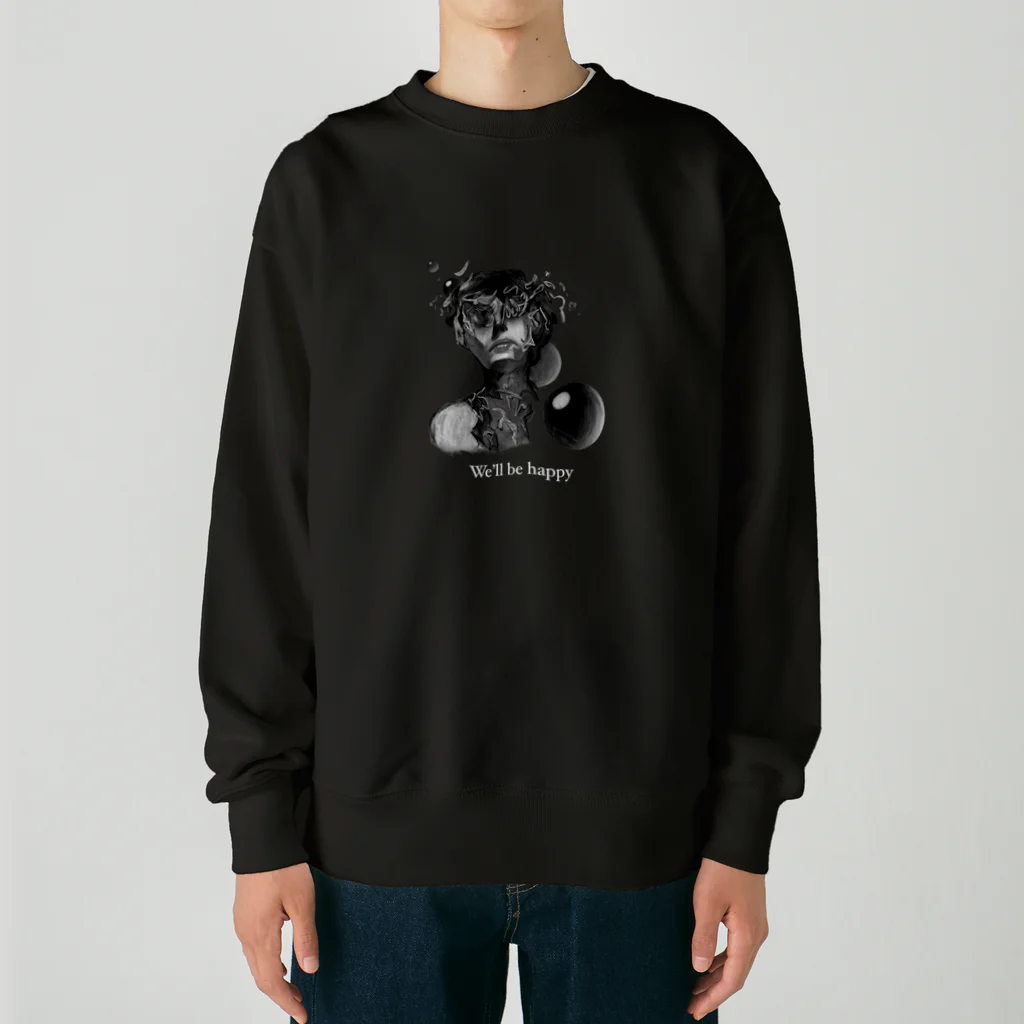 海水-umimiz-のWe"ll be happy Heavyweight Crew Neck Sweatshirt