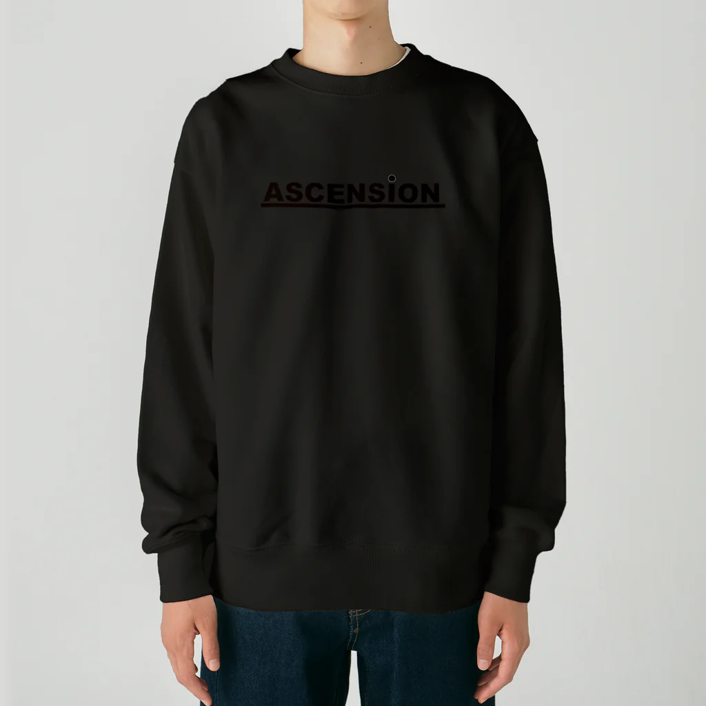 TシャツジャパンSUZURI店🇯🇵のアセンション（ASCENSION）黒文字 Heavyweight Crew Neck Sweatshirt