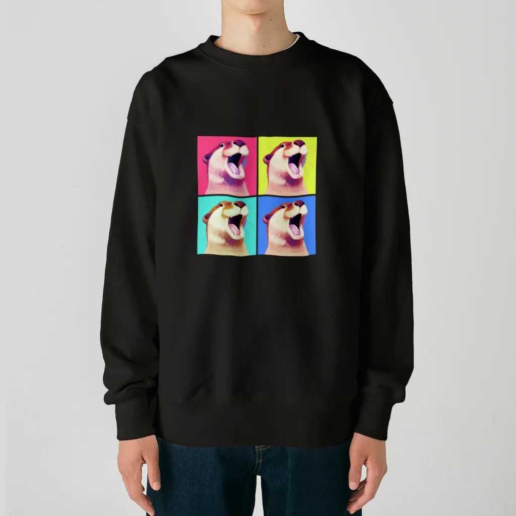 カワウソとフルーツのShout otter Heavyweight Crew Neck Sweatshirt