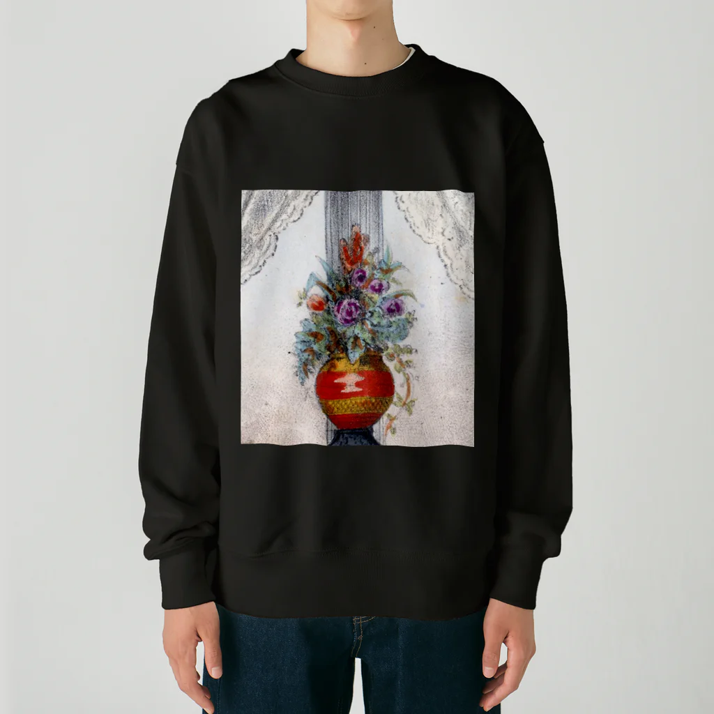 PALA's SHOP　cool、シュール、古風、和風、のflower arrangement　 Heavyweight Crew Neck Sweatshirt