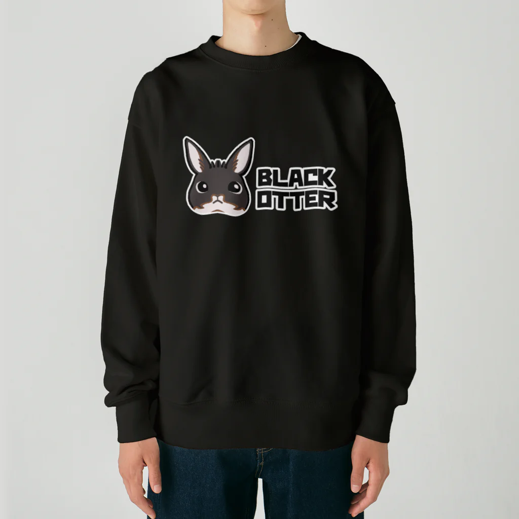 BattleBunny（うさぎ）の顔だけブラックオター Heavyweight Crew Neck Sweatshirt