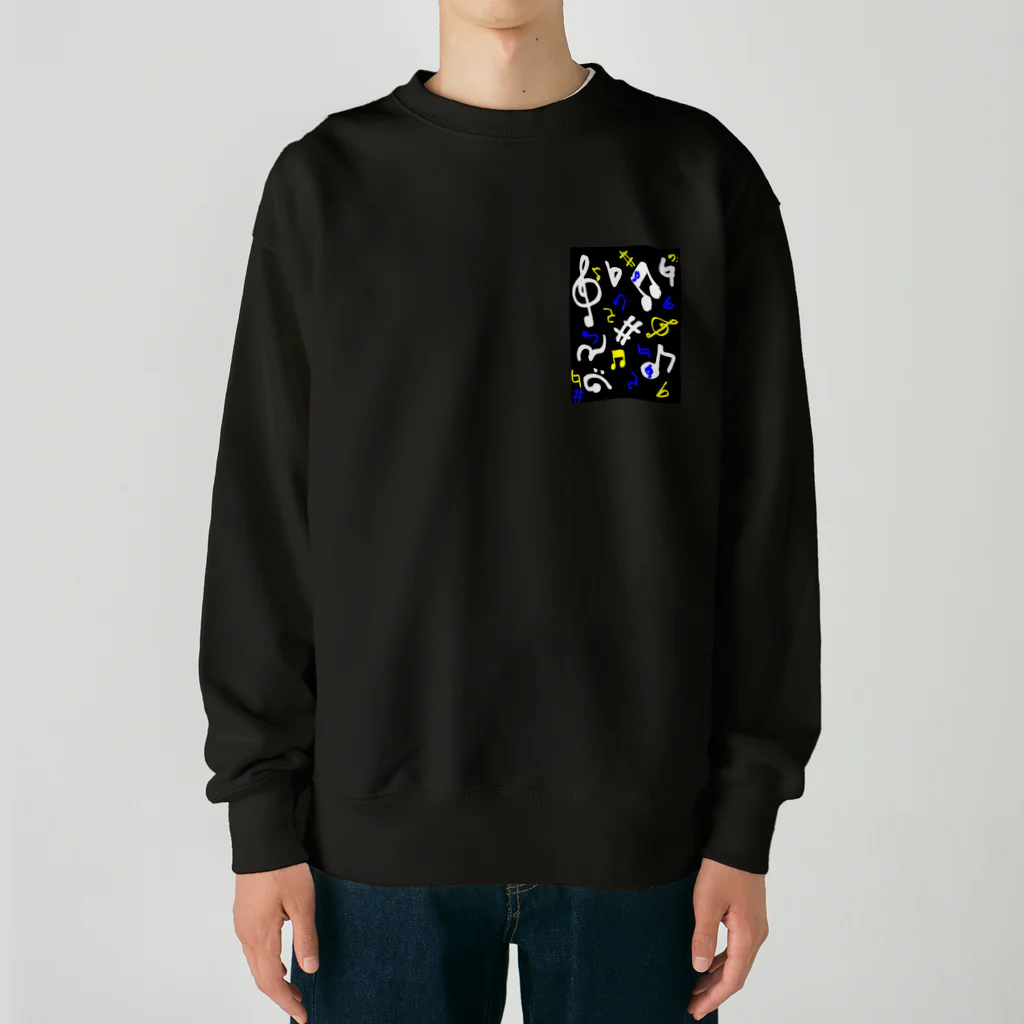 まるめがねのト音記号と仲間たち Heavyweight Crew Neck Sweatshirt