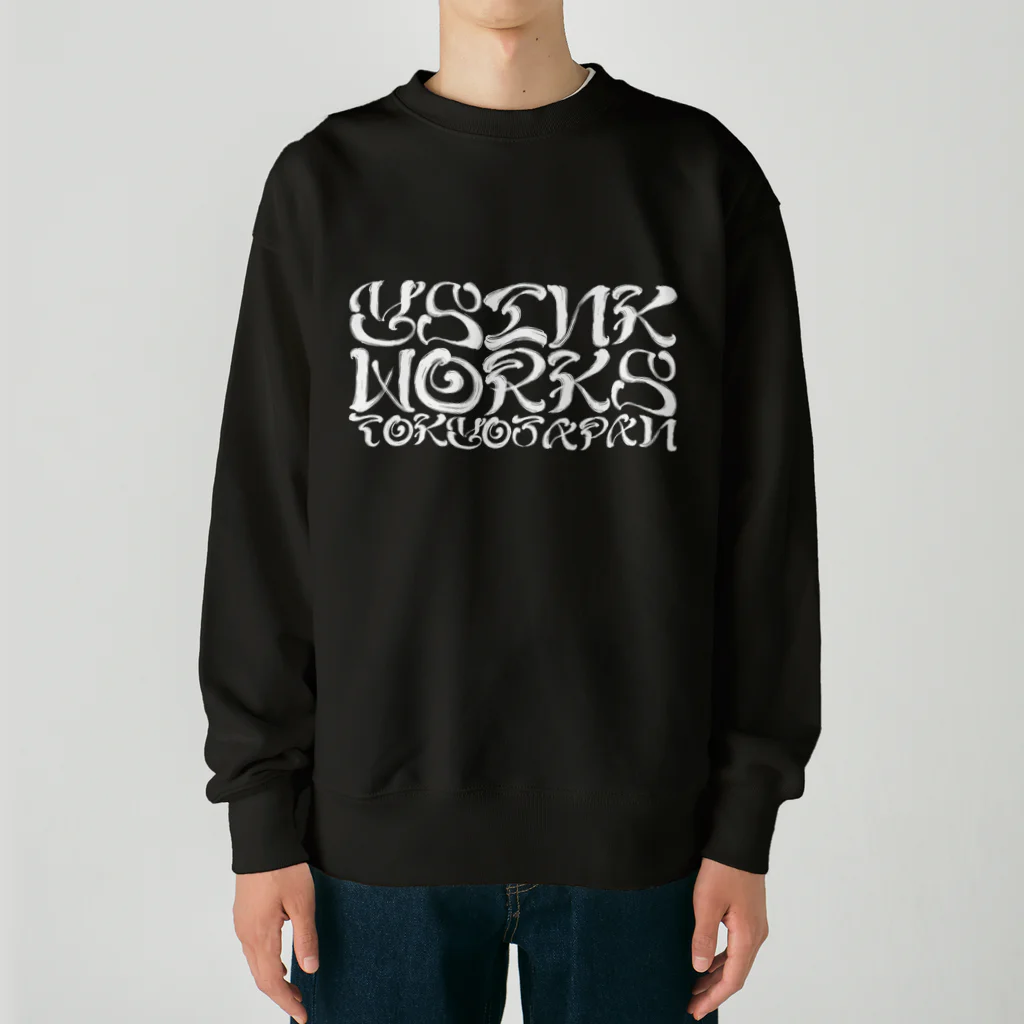 Y's Ink Works Official Shop at suzuriのY'sレターロゴ Skull (White Print) Heavyweight Crew Neck Sweatshirt