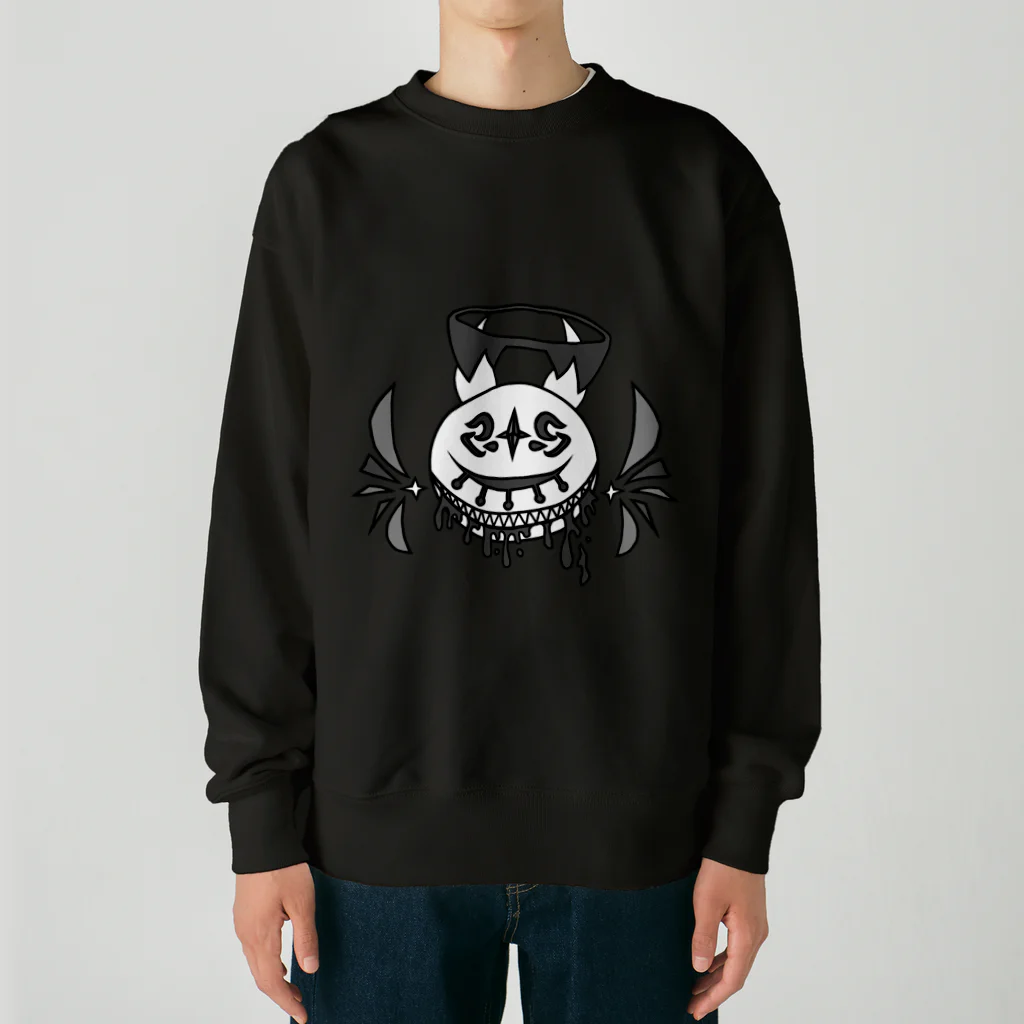 KIKITEKI_LABORATORYの閉眼アーリマン -白ver.- Heavyweight Crew Neck Sweatshirt