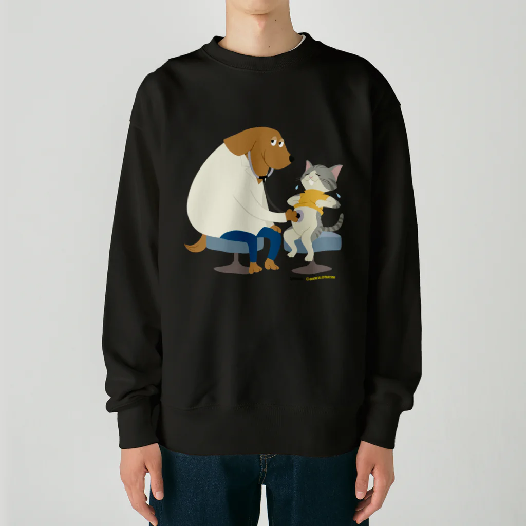 Quatre Illustrationの犬のお医者さん Heavyweight Crew Neck Sweatshirt