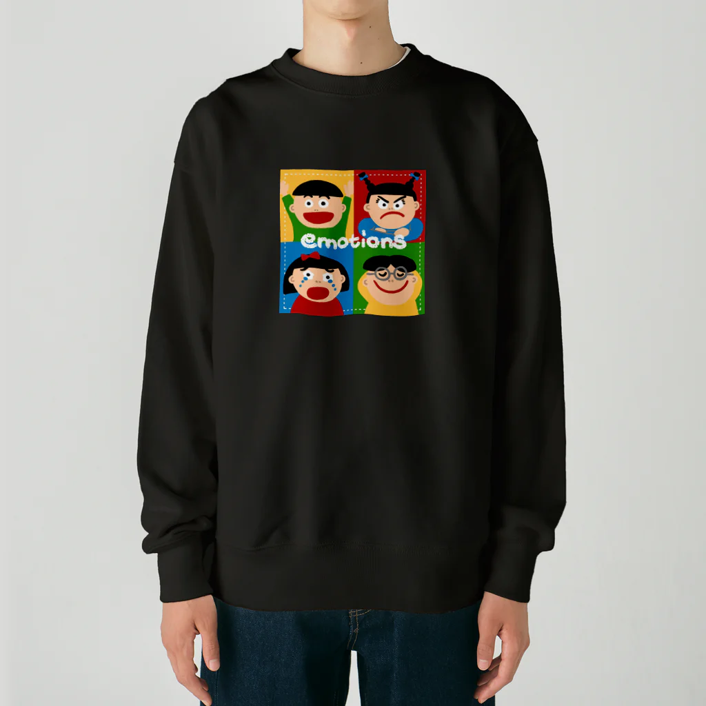 necchiのemotions😀😠😭😌 Heavyweight Crew Neck Sweatshirt