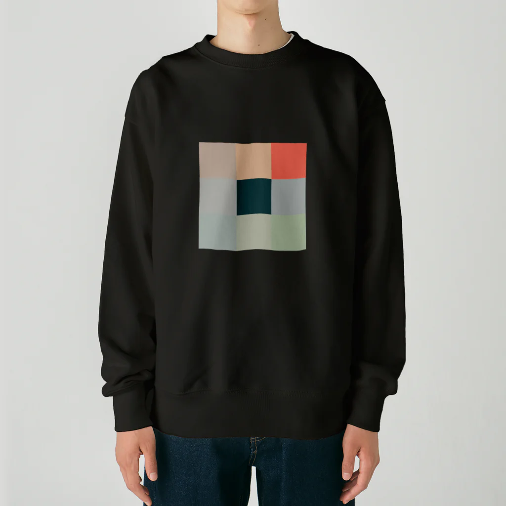 3×3 のドット絵の印象、日の出 - 3×3 のドット絵 Heavyweight Crew Neck Sweatshirt