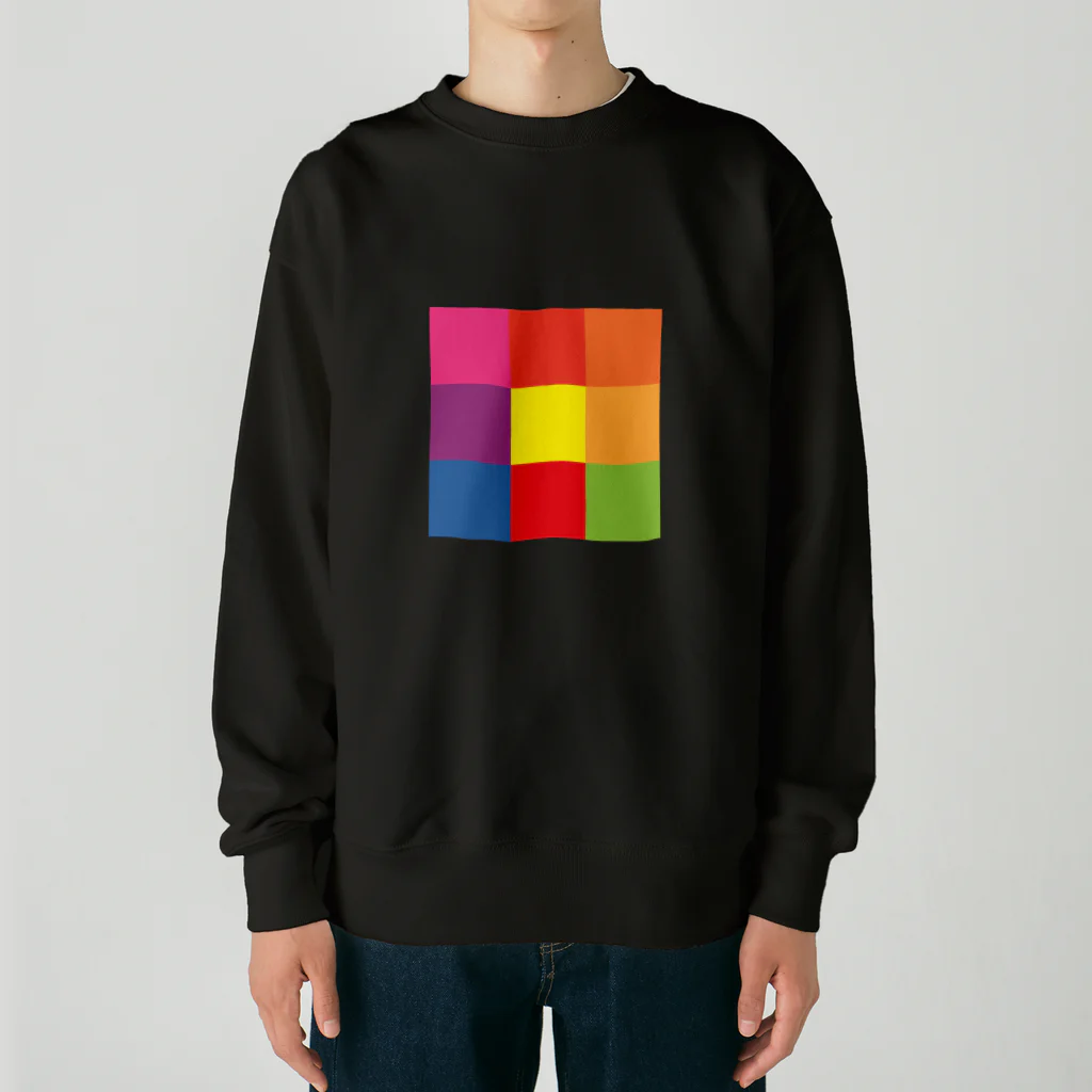 3×3 のドット絵の笑う花 - 3×3 のドット絵 Heavyweight Crew Neck Sweatshirt