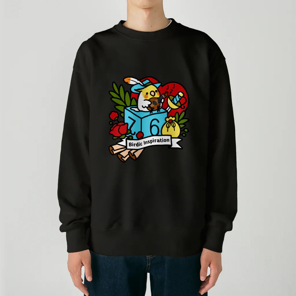 Cody the LovebirdのChubby Bird オカメインコとマンドリン　Birdic Inspiration 2 Heavyweight Crew Neck Sweatshirt