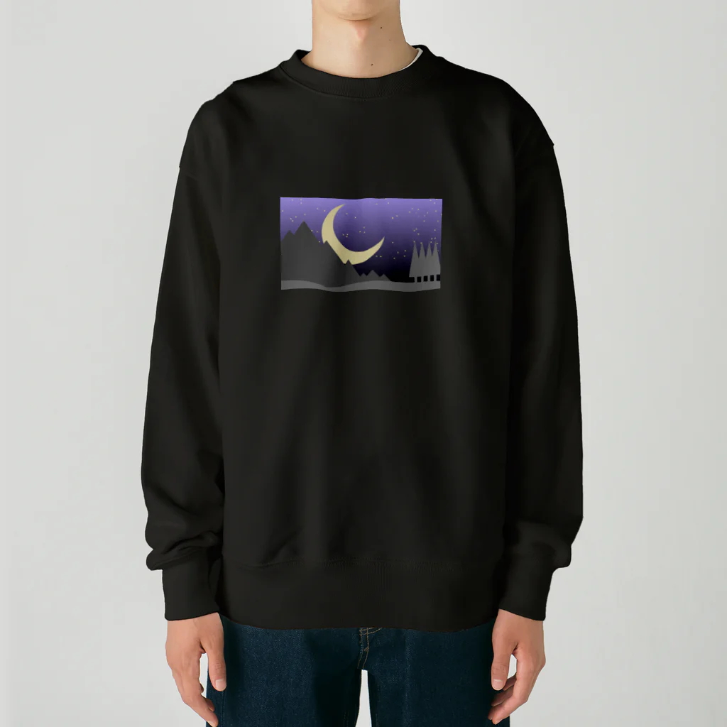 sandy-mのロッキー山脈の静かな夜 Heavyweight Crew Neck Sweatshirt