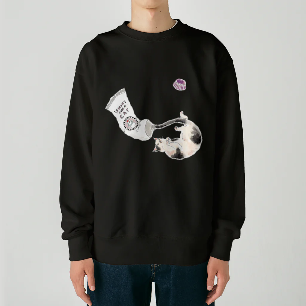 トコロコムギのにょろにょろ猫チューブ Heavyweight Crew Neck Sweatshirt