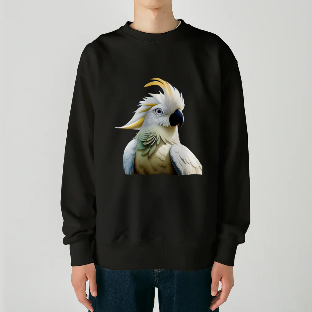 urimasuのシロビタイムジオウム（Sulphur-crested Cockatoo） Heavyweight Crew Neck Sweatshirt