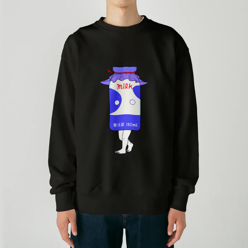 dougaseiseitokoroの足の生えた牛乳瓶 Heavyweight Crew Neck Sweatshirt