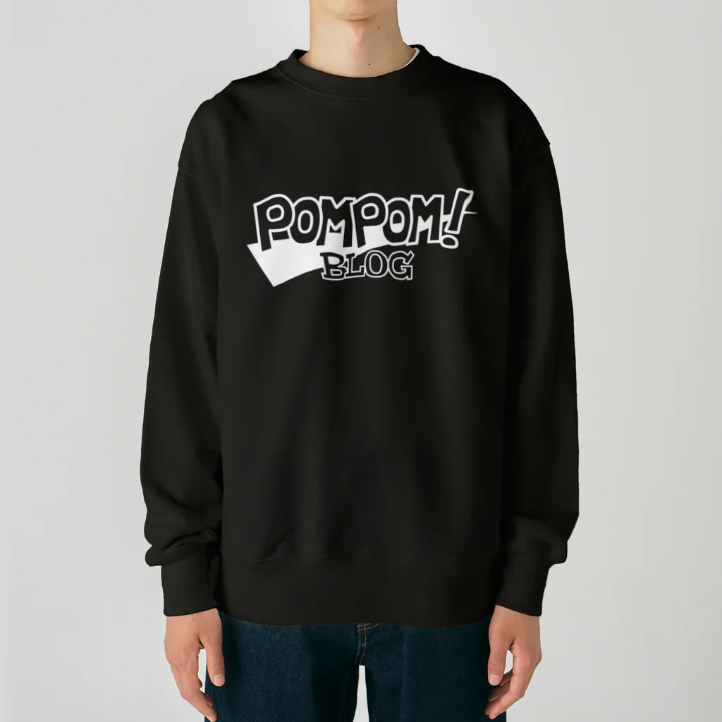 mf@PomPomBlogのPom Pom Blog Logo 2nd（white） Heavyweight Crew Neck Sweatshirt