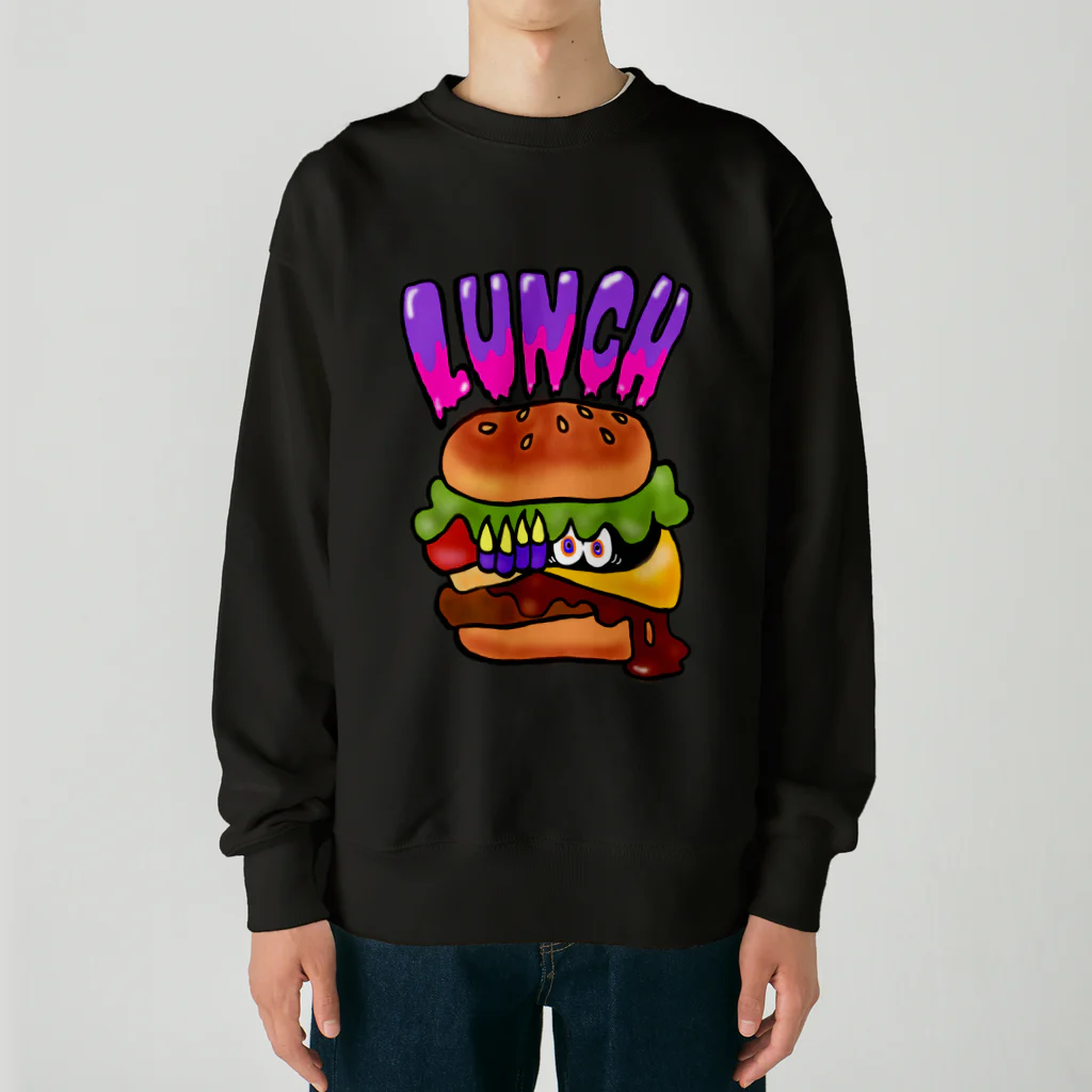 あやしいおばさん くろまめさんのランチ（チーズバーガー） Heavyweight Crew Neck Sweatshirt