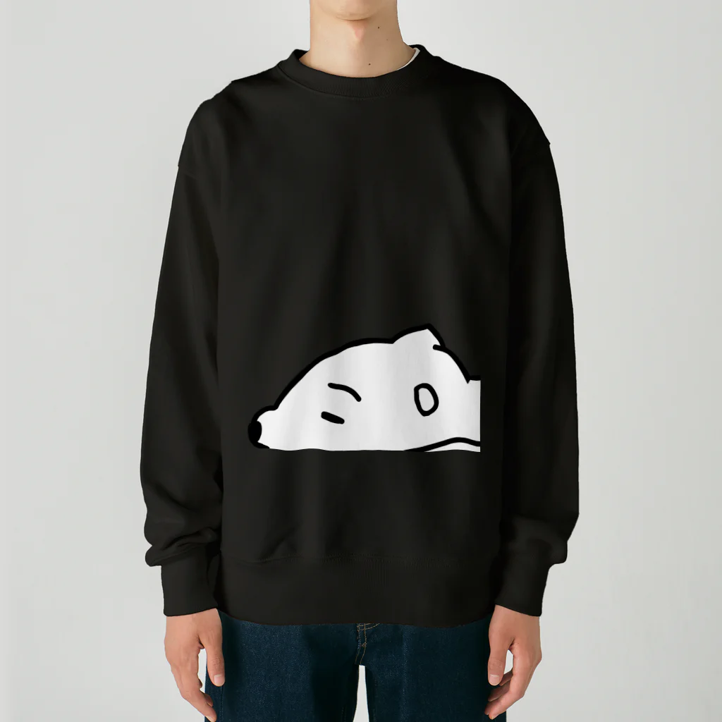 ラクガキ絵のだれてる白い生き物 Heavyweight Crew Neck Sweatshirt