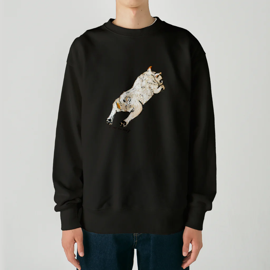 noe_to_meg (ノエとめぐ)のねんねチラリクリームブヒ Heavyweight Crew Neck Sweatshirt