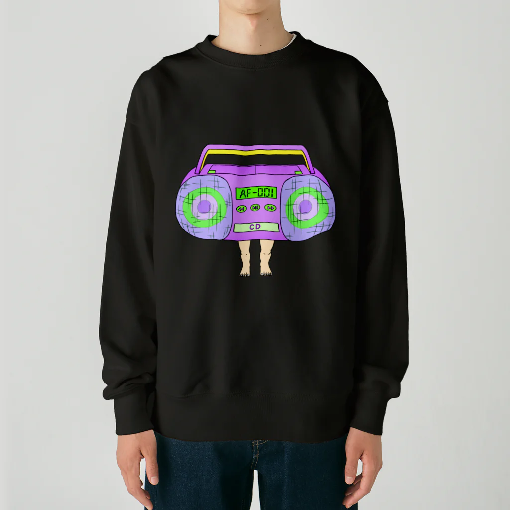 dougaseiseitokoroの足の生えたCDラジカセ Heavyweight Crew Neck Sweatshirt