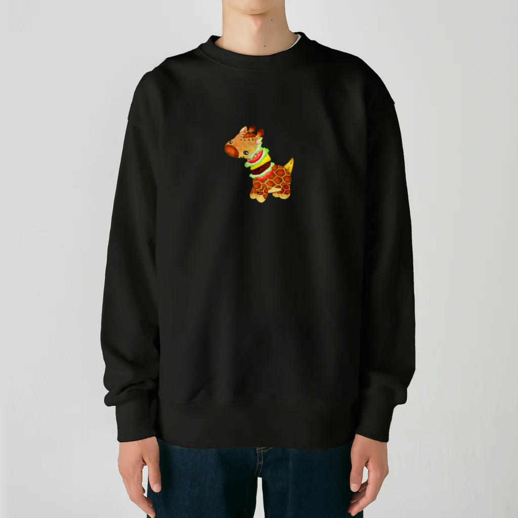 satoayaのアニマルカフェのフードアニマル　キリンバーガー Heavyweight Crew Neck Sweatshirt