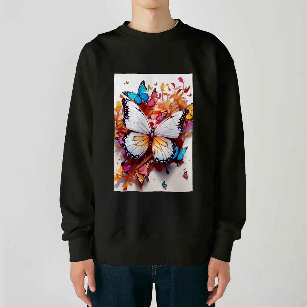 ちょもらんまのColorful butterflies Heavyweight Crew Neck Sweatshirt