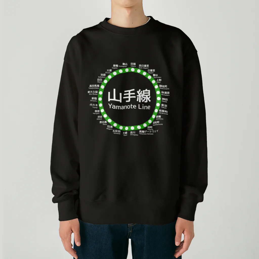 DRIPPEDのJR山手線路線図 白ロゴ Heavyweight Crew Neck Sweatshirt