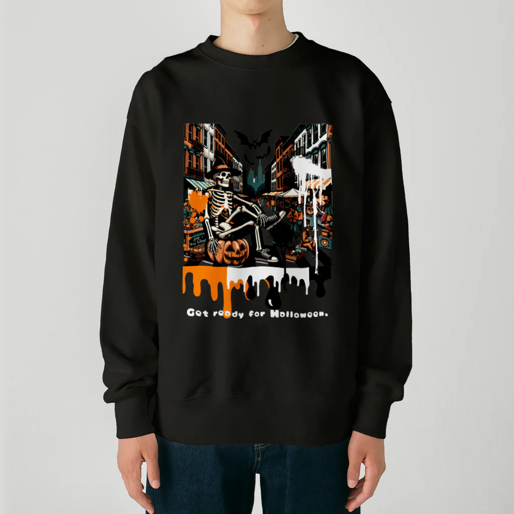 じょいちぃのGet ready for Halloween（黒） Heavyweight Crew Neck Sweatshirt