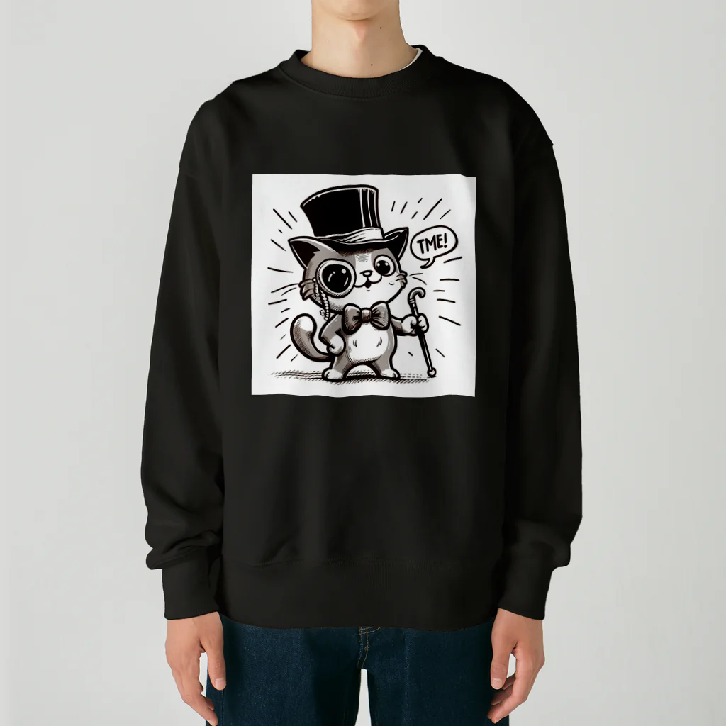 REI-AI-PONのハットを被ったねこ🐈 Heavyweight Crew Neck Sweatshirt