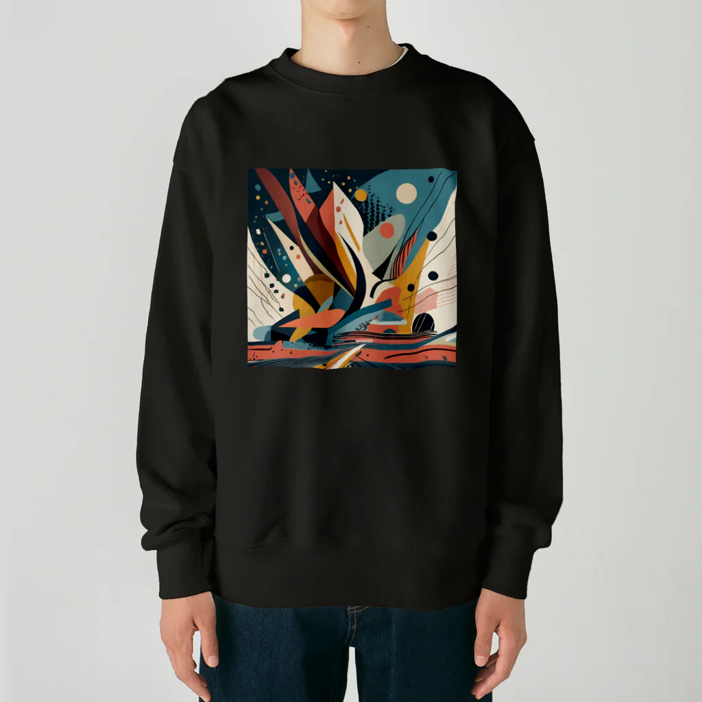 のんびりアート工房のガラクタアート Heavyweight Crew Neck Sweatshirt