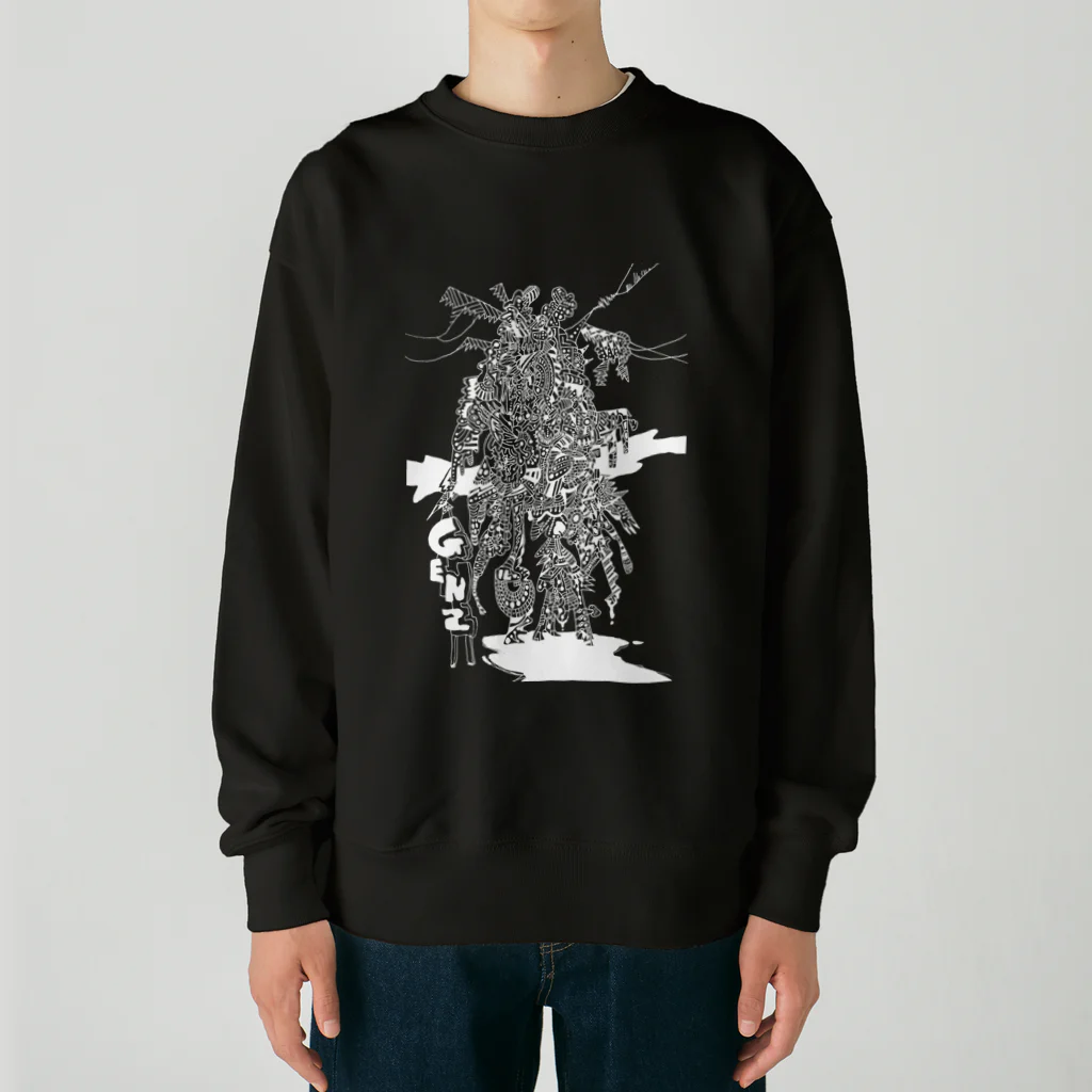  DendoRocK KakaLIAのGENZロボ 白線 Heavyweight Crew Neck Sweatshirt