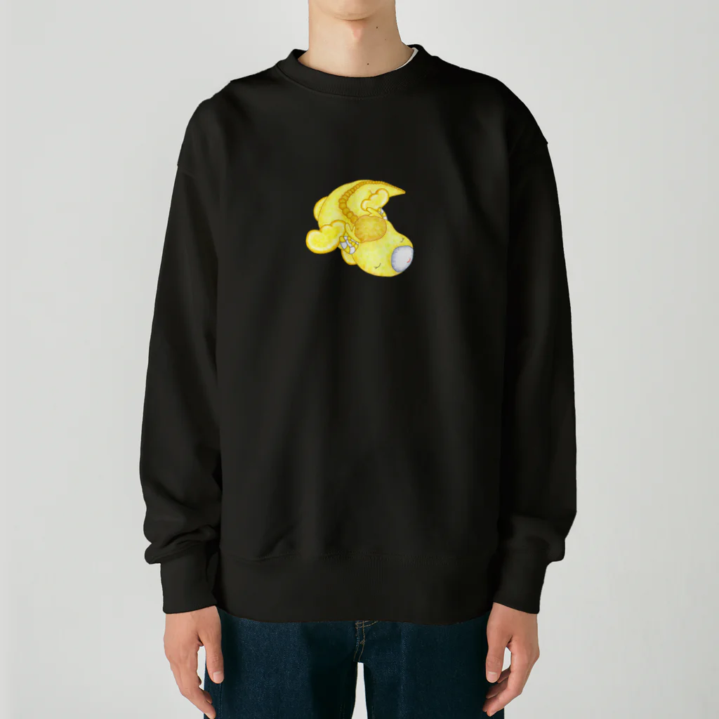 satoayaのアニマルカフェのキャンディードラゴン　黄 Heavyweight Crew Neck Sweatshirt