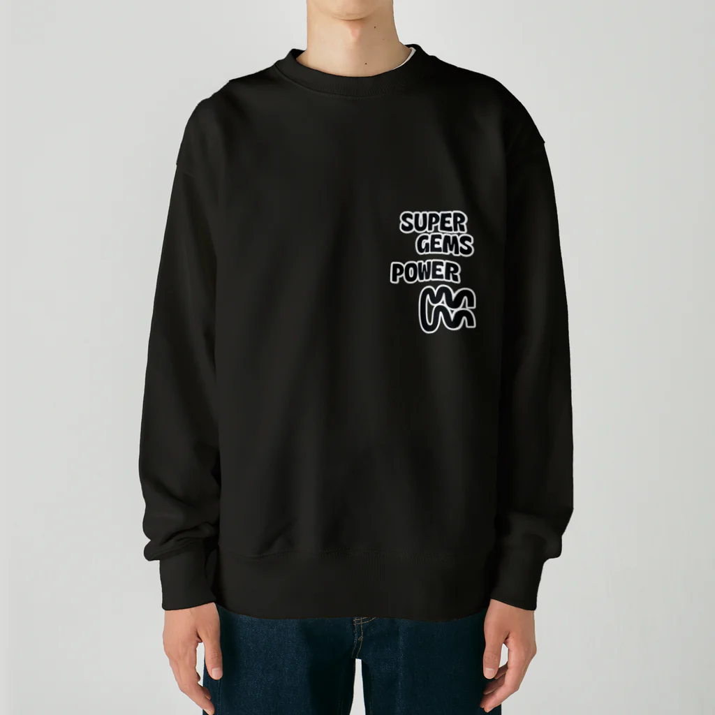 Parallel Imaginary Gift ShopのSUPER GEMS POWER（BLACK） Heavyweight Crew Neck Sweatshirt