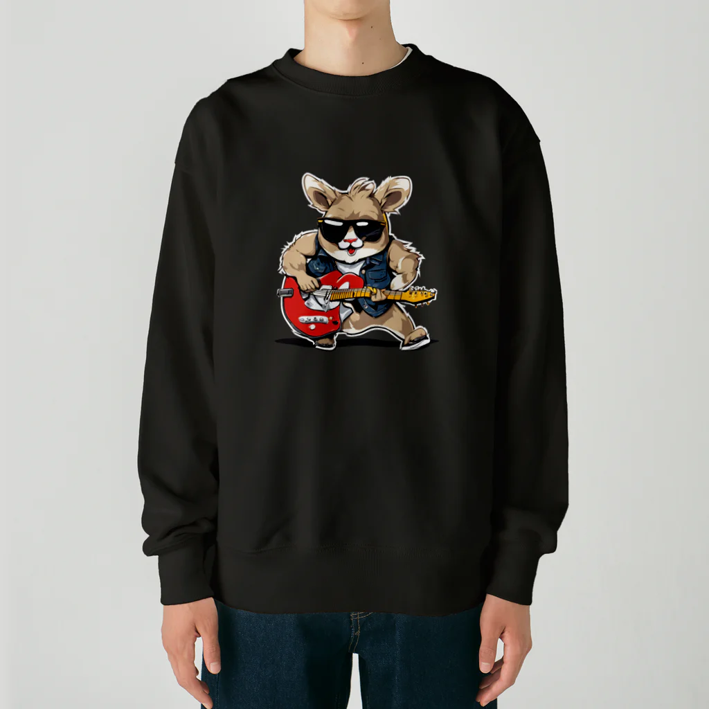 kichi_333のロックに生きるアニマル Heavyweight Crew Neck Sweatshirt