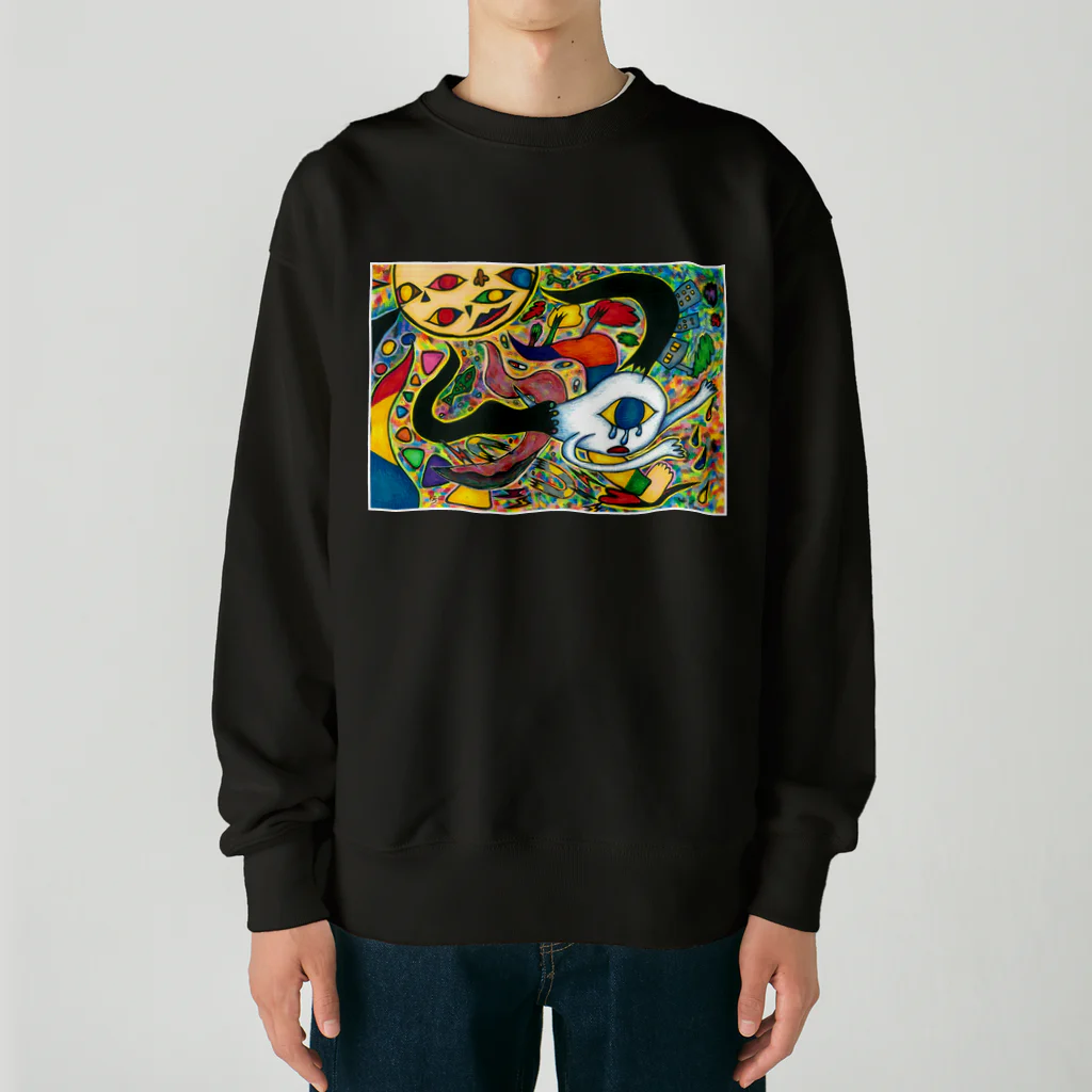 脳内もぐもぐショップ🧠の墓の上は歓楽街 Heavyweight Crew Neck Sweatshirt