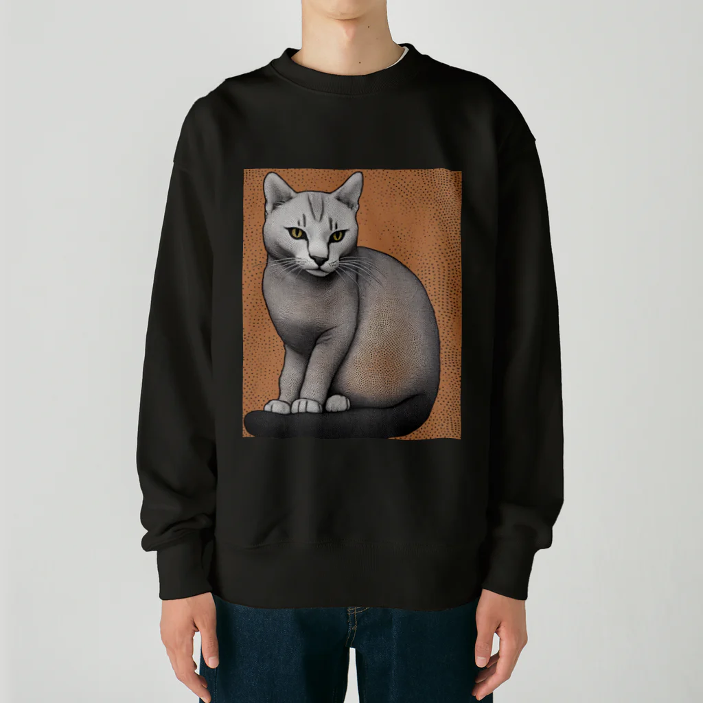 F2 Cat Design Shopのhairless cat 001 Heavyweight Crew Neck Sweatshirt