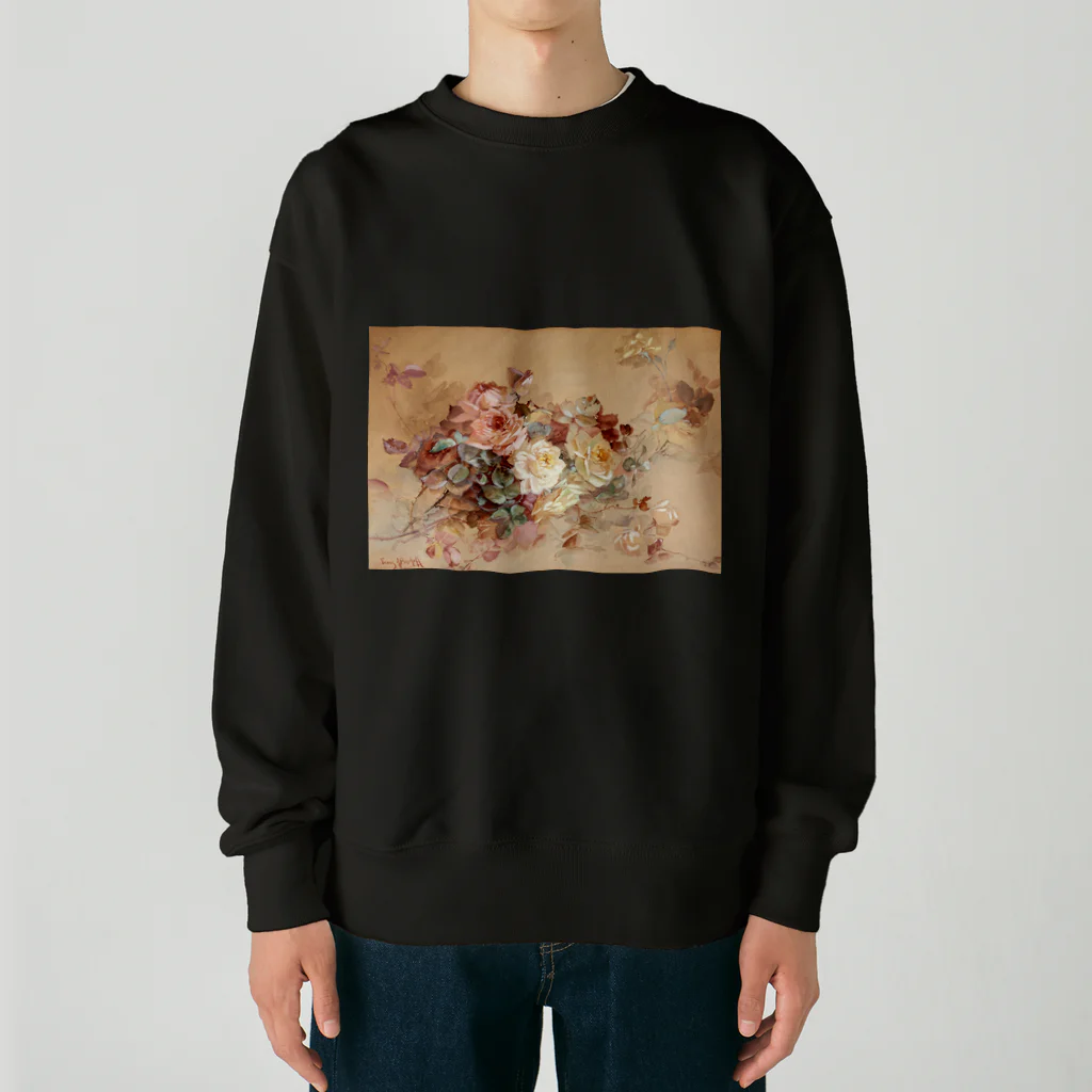 public2024のピンクと黄色のバラ Heavyweight Crew Neck Sweatshirt