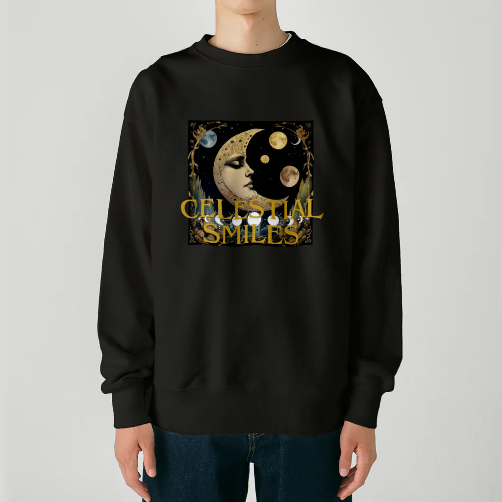 Mellow-Skyの「Celestial Smiles（天空の微笑み）」 Heavyweight Crew Neck Sweatshirt