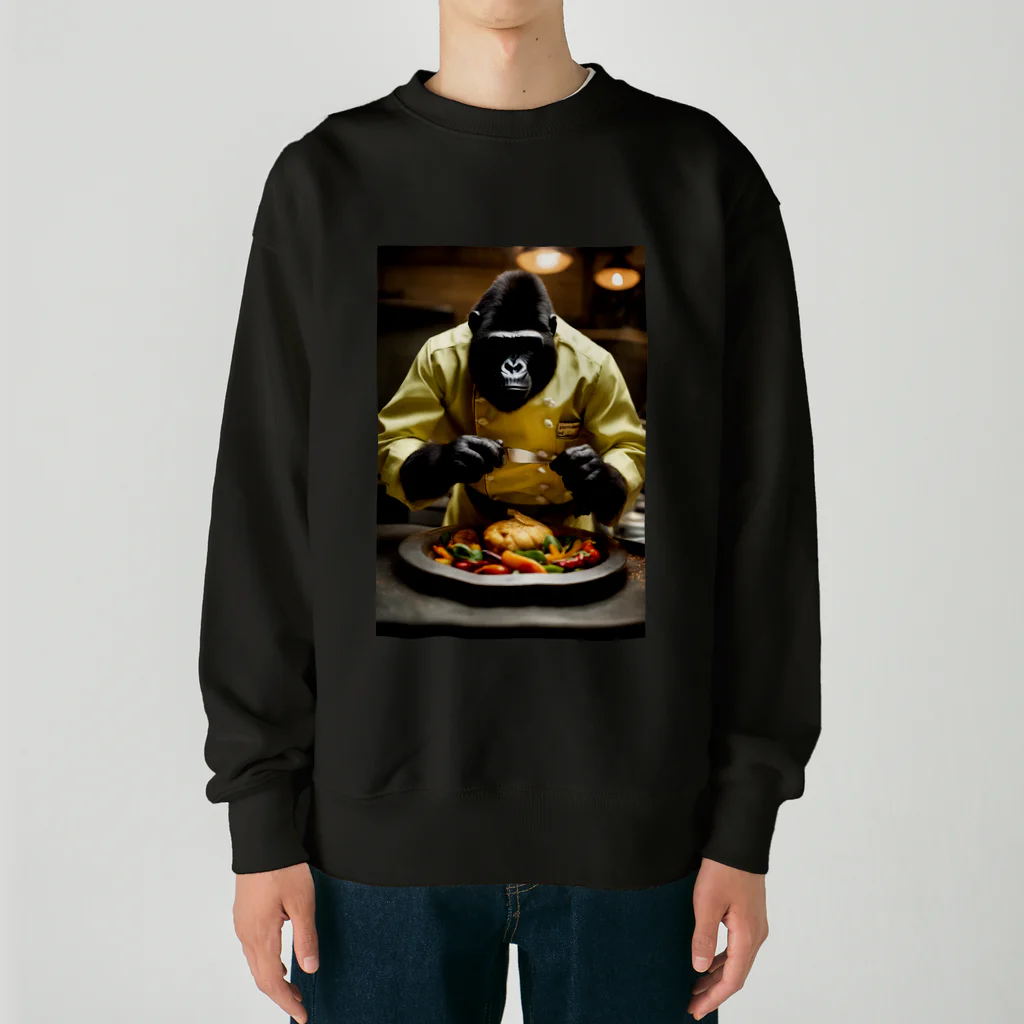 gorilla-in-the-woridのシェフゴリラ Heavyweight Crew Neck Sweatshirt