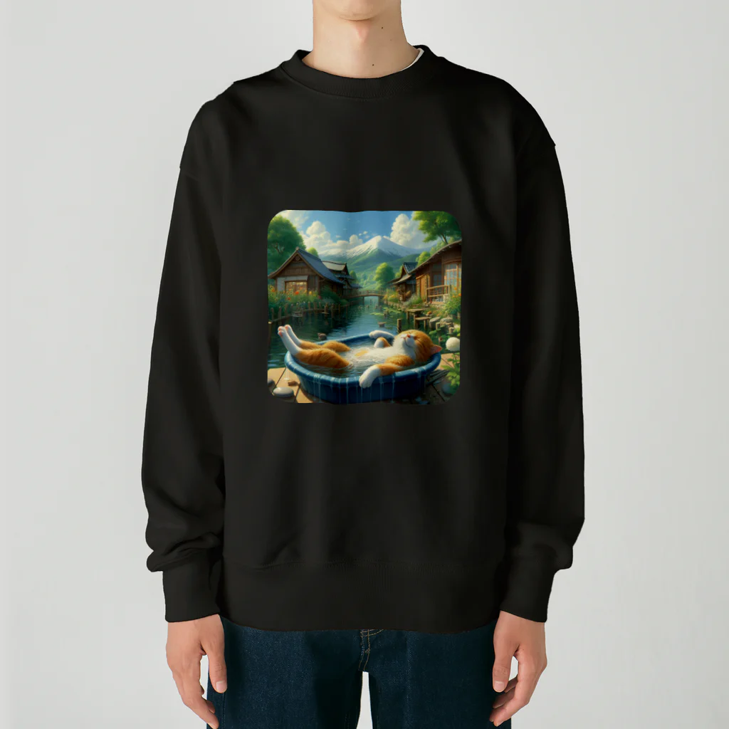 ニャーちゃんショップの眠りネコ Heavyweight Crew Neck Sweatshirt