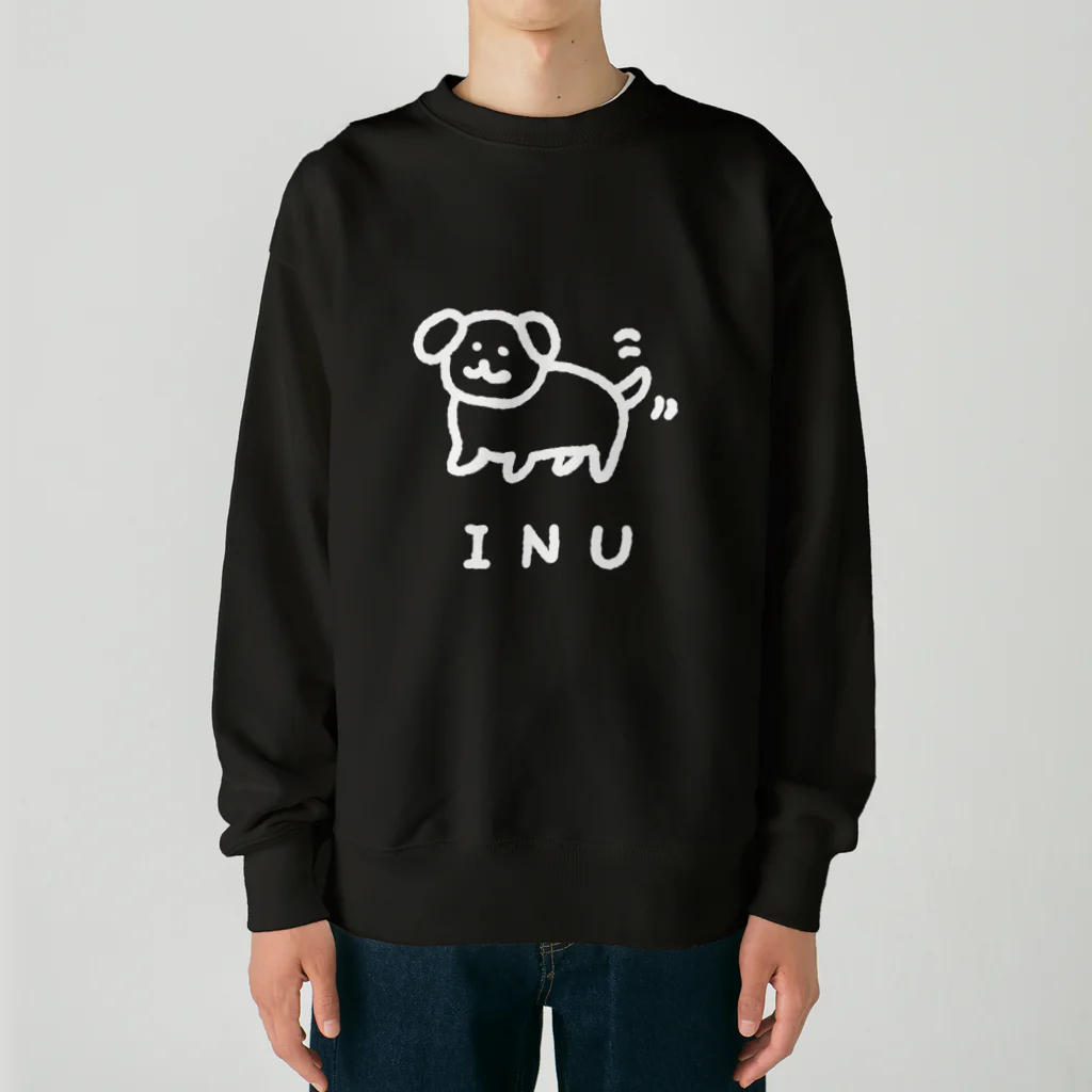 Riranaの丸っこいわんちゃん（白線） Heavyweight Crew Neck Sweatshirt