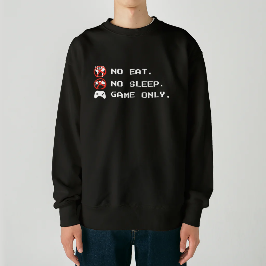 GAME ITEM SHOPのno eat,no sleep,game only ヘビーウェイトスウェット
