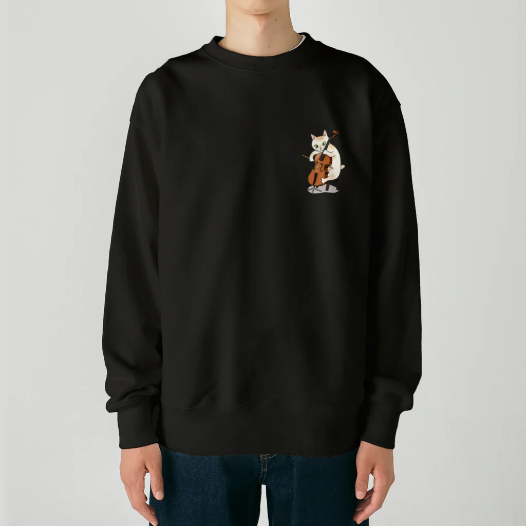 Ａｔｅｌｉｅｒ　Ｈｅｕｒｅｕｘのチェロを弾く猫 Heavyweight Crew Neck Sweatshirt