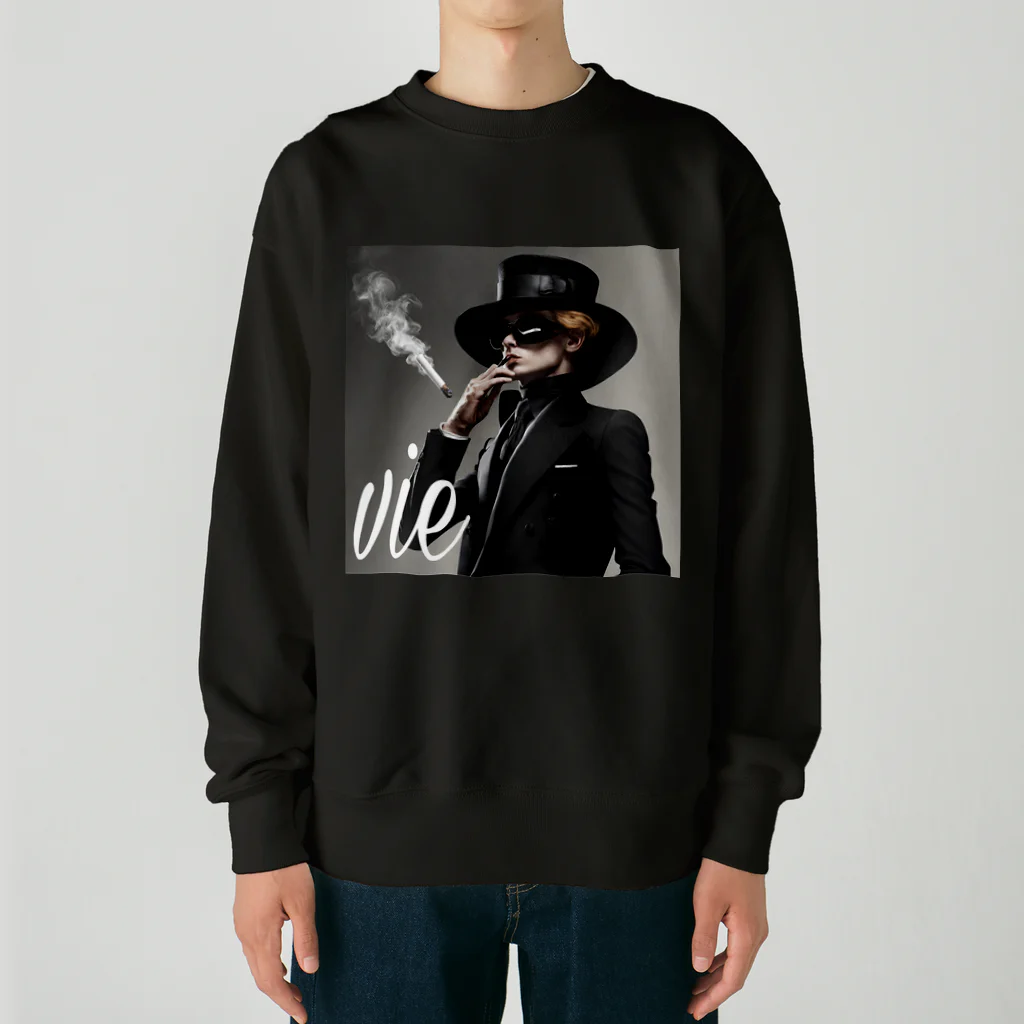 vieのvie BLACK_smoke Heavyweight Crew Neck Sweatshirt