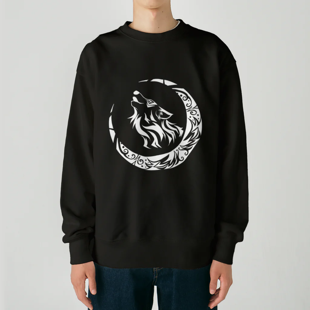 ラルゴのTribal Wolf(白) Heavyweight Crew Neck Sweatshirt